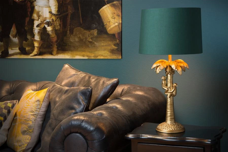Lucide EXTRAVAGANZA COCONUT - Table lamp - Ø 30,5 cm - 1xE27 - Matt Gold / Brass - atmosphere 1